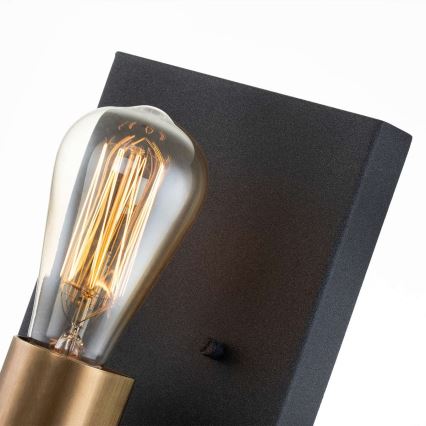 Quintiesse - Aplique de parede SILAS 1xE27/60W/230V preto/dourado