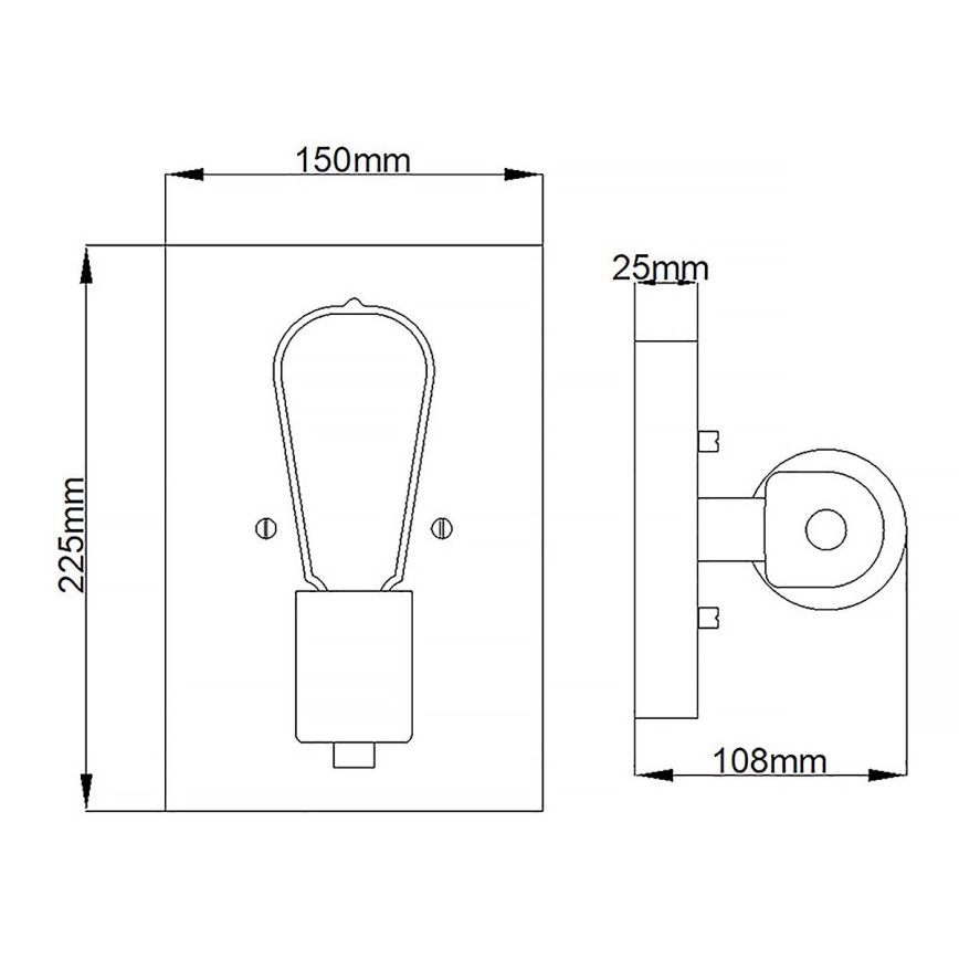Quintiesse - Aplique de parede SILAS 1xE27/60W/230V preto/dourado