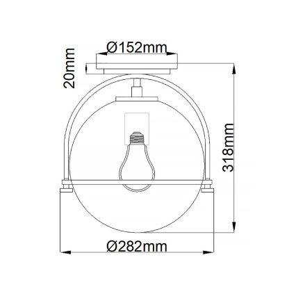 Quintiesse - Plafon SOMERSET 1xE27/60W/230V Ø 28,2 cm preto