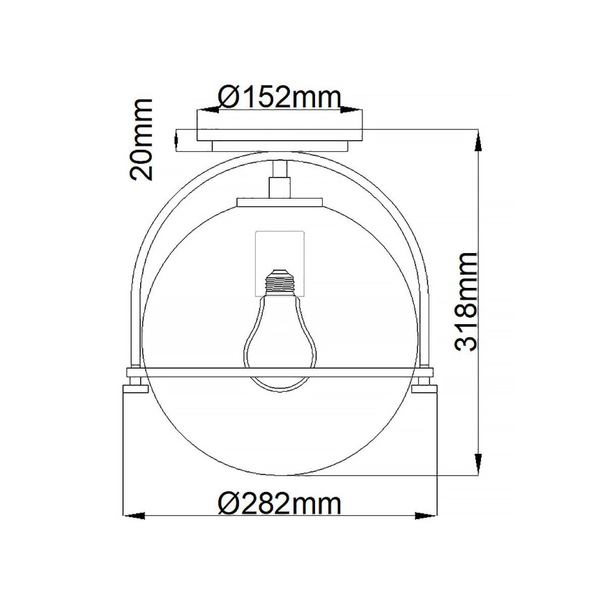 Quintiesse - Plafon SOMERSET 1xE27/60W/230V Ø 28,2 cm preto