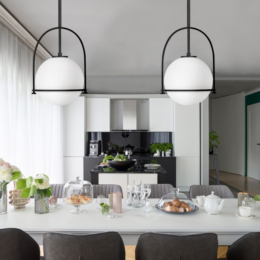 Quintiesse - Lustre de haste SOMERSET 1xE27/60W/230V Ø 28,9 cm, preto