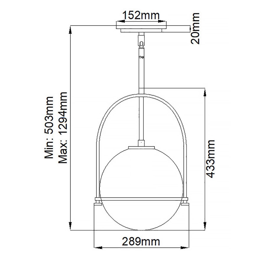 Quintiesse - Lustre de haste SOMERSET 1xE27/60W/230V Ø 28,9 cm, preto