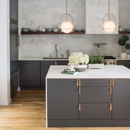 Quintiesse - Lustre em haste SOMERSET 1xE27/60W/230V Ø 28,9 cm bronze