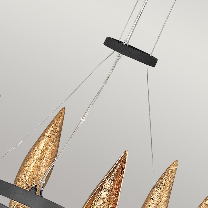 Quintiesse - Lustre suspenso em cabo WILLOW 6xE14/40W/230V Ø 61 cm dourado/preto