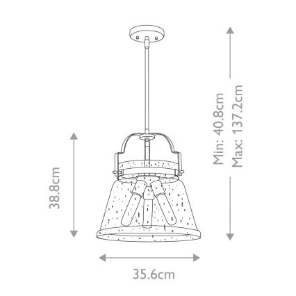 Quintiesse - Lustre de haste WIMBERLEY 3xE27/60W/230V Ø 35,6 cm dourado