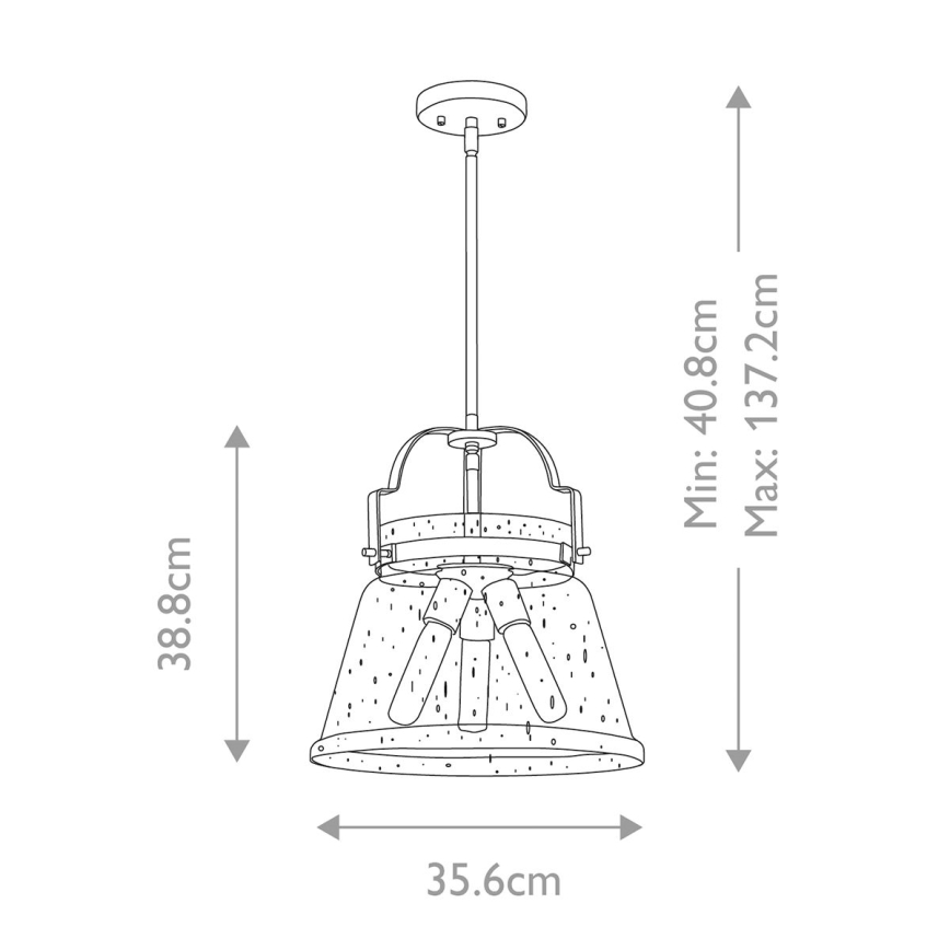 Quintiesse - Lustre de haste WIMBERLEY 3xE27/60W/230V Ø 35,6 cm dourado