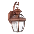 Quoizel - Aplique de parede para exterior NEWBURY 1xE27/60W/230V IP44 em cobre