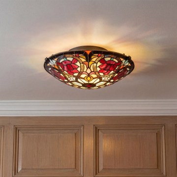 Quoizel - Candeeiro de Tecto Tiffany LARISSA 2xE27/40W/230V Ø 41,2 cm