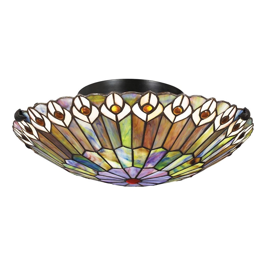 Quoizel - Candeeiro de tecto Tiffany WATKINS 2xE27/60W/230V Ø 42 cm