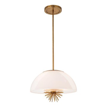 Quoizel - Candeeiro suspenso STARING 3xE14/40W/230V diâmetro 45,7 cm dourado/pátina/branco