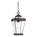 Quoizel - Candelabro suspenso exterior RAVINE 1xE27/60W/230V IP23 castanho