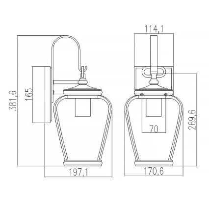 Quoizel - Iluminação de parede exterior PROVINCE 1xE27/60W/230V IP44