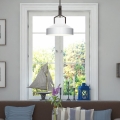 Quoizel - Lustre em haste BRECKEN 2xE27/60W/230V preto/branco