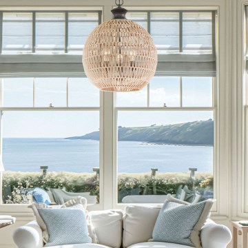 Quoizel - Lustre suspenso com corrente CASABLANCA 3xE27/60W/230V castanho