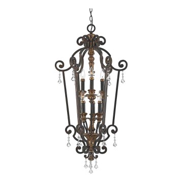 Quoizel - Lustre suspenso com corrente MARQUETTE 6xE14/60W/230V, bronze