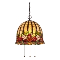 Quoizel - Lustre Tiffany ROSECLIFFE suspenso com corrente, 3xE27/100W/230V