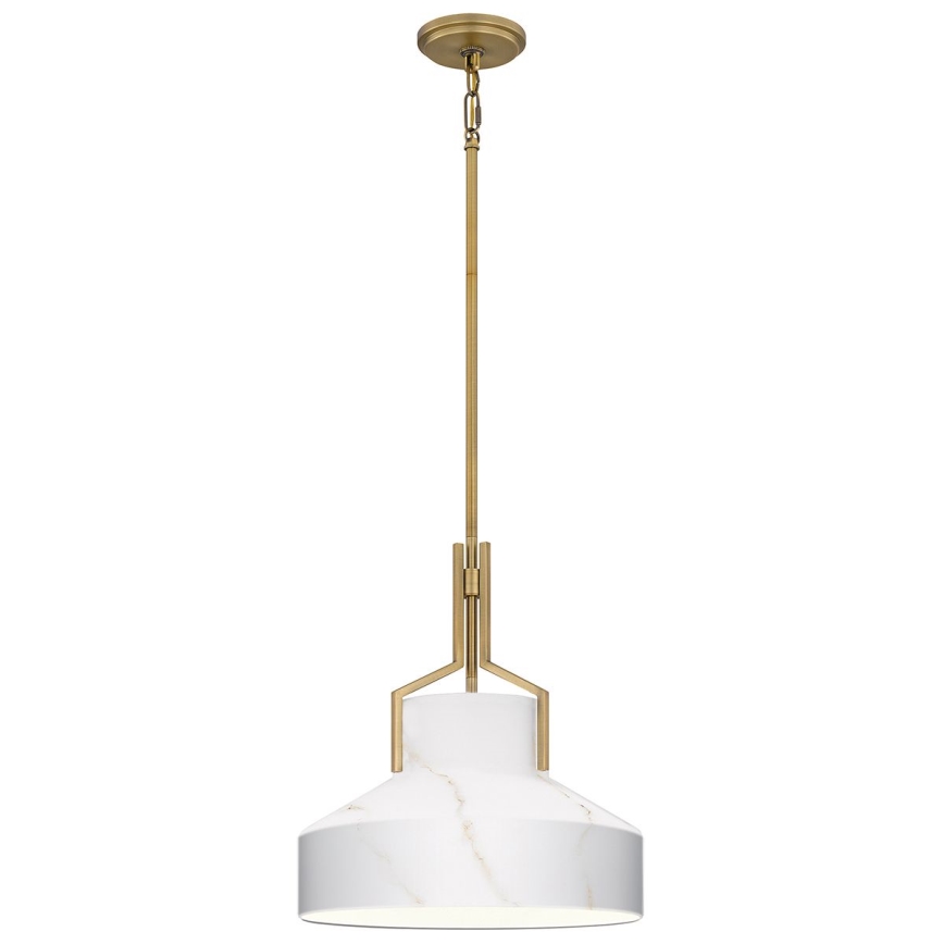 Quoizel - Lustre em haste BRECKEN 2xE27/60W/230V dourado/decoração em mármore