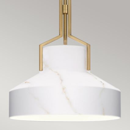 Quoizel - Lustre em haste BRECKEN 2xE27/60W/230V dourado/decoração em mármore