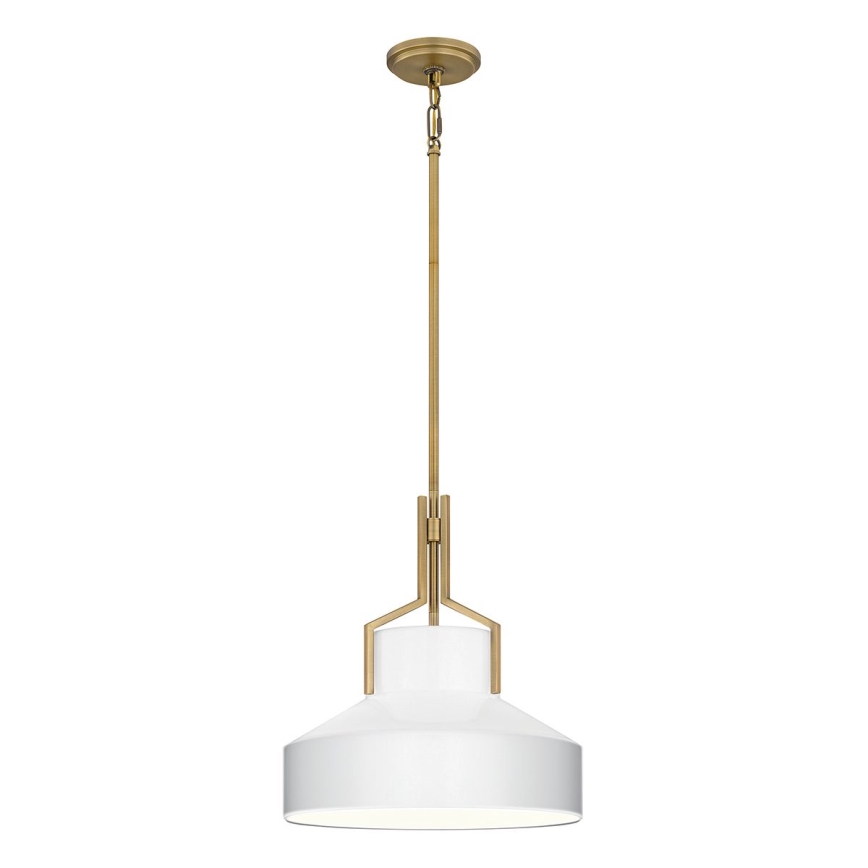 Quoizel - Lustre em haste BRECKEN 2xE27/60W/230V dourado/branco