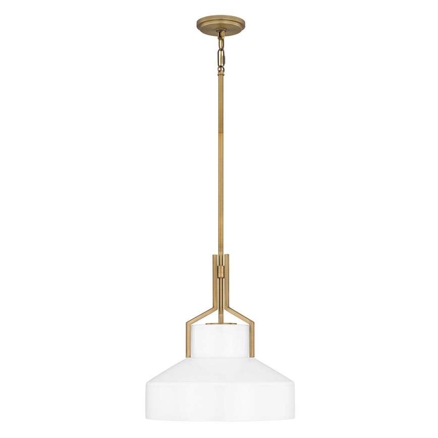Quoizel - Lustre em haste BRECKEN 2xE27/60W/230V dourado/branco