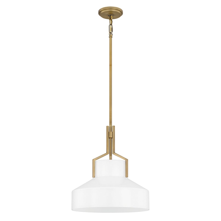 Quoizel - Lustre em haste BRECKEN 2xE27/60W/230V dourado/branco