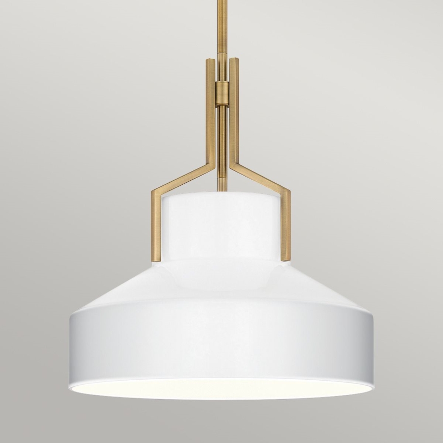 Quoizel - Lustre em haste BRECKEN 2xE27/60W/230V dourado/branco