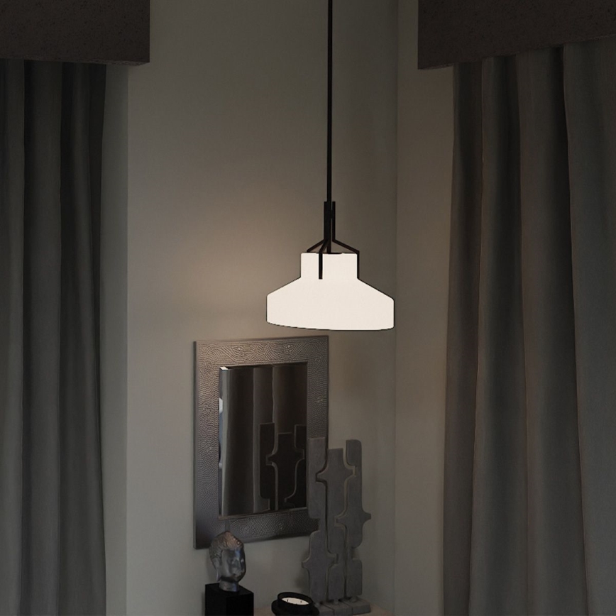 Quoizel - Lustre de haste BRECKEN 2xE27/60W/230V preto/decoração em mármore