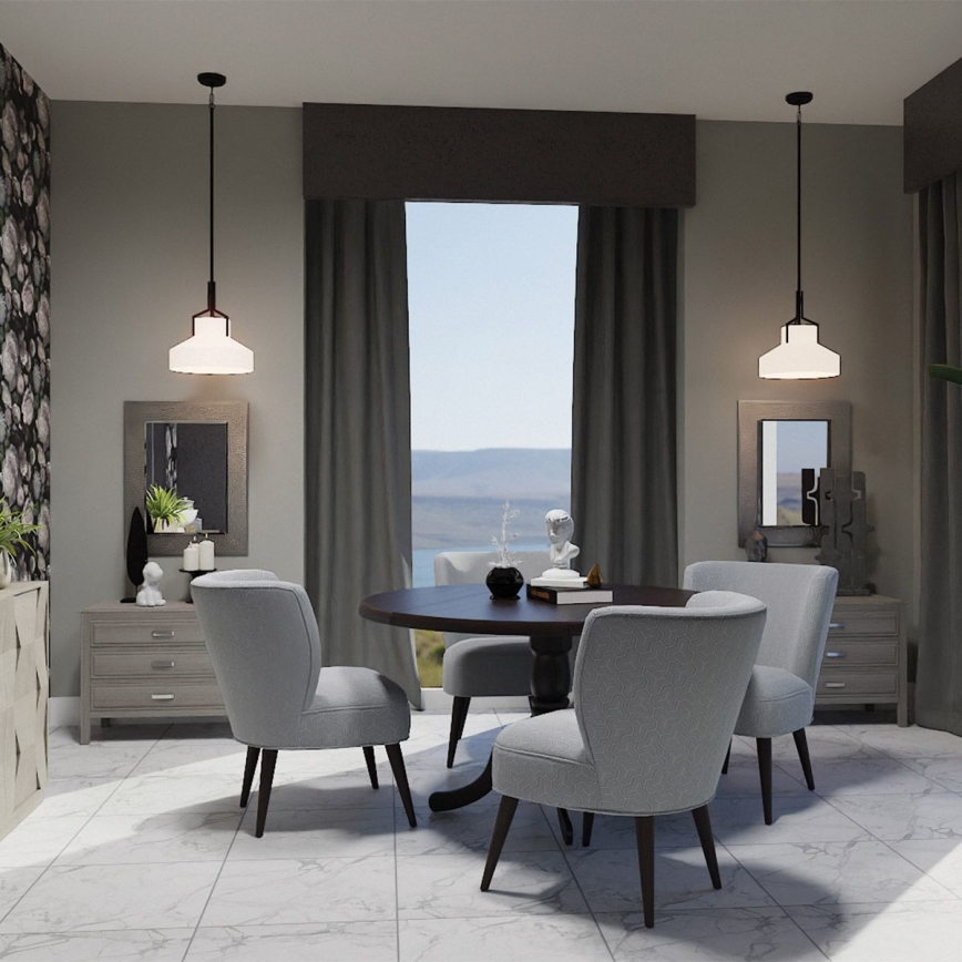 Quoizel - Lustre de haste BRECKEN 2xE27/60W/230V preto/decoração em mármore