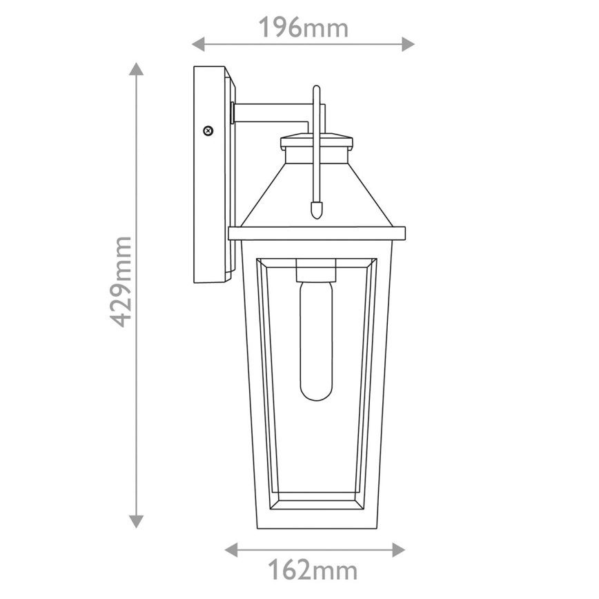 Quoizel - Aplique de parede exterior BUCKLEY M 1xE27/40W/230V IP44 preto