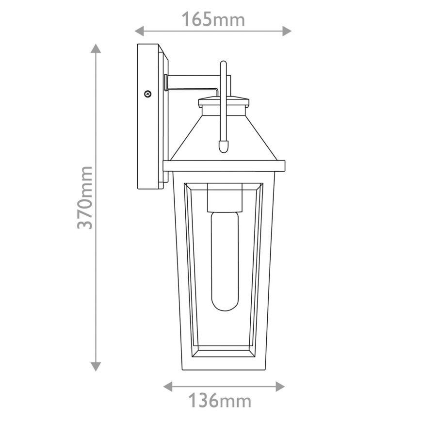 Quoizel - Aplique de parede para exterior BUCKLEY S 1xE27/40W/230V IP44 preto