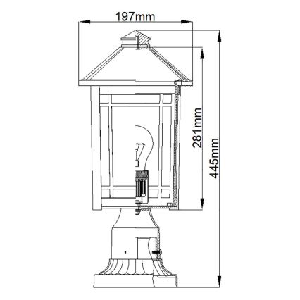 Quoizel - Candeeiro exterior CEDAR POINT 1xE27/60W/230V IP44