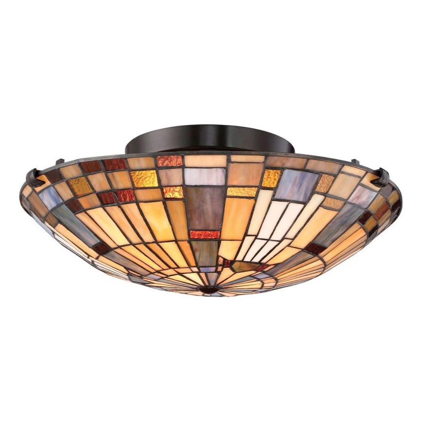 Quoizel - Candeeiro de tecto Tiffany INGLENOOK 2xE27/60W/230V Ø 40,7 cm