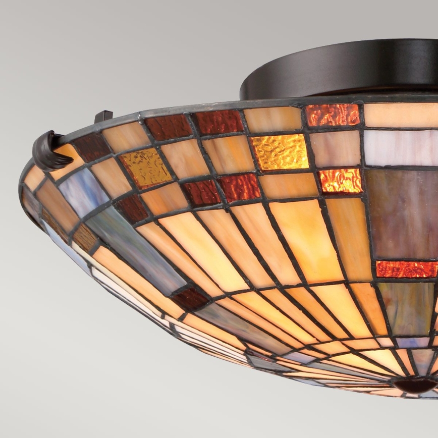 Quoizel - Candeeiro de tecto Tiffany INGLENOOK 2xE27/60W/230V Ø 40,7 cm