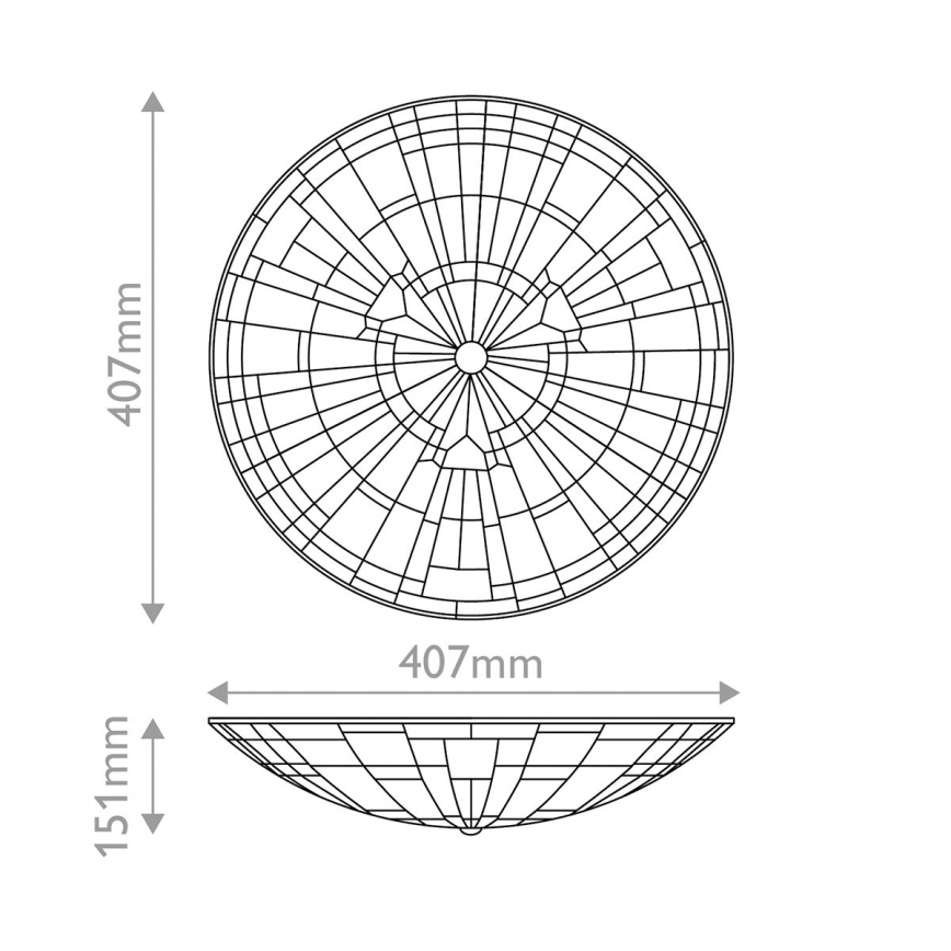 Quoizel - Candeeiro de tecto Tiffany INGLENOOK 2xE27/60W/230V Ø 40,7 cm