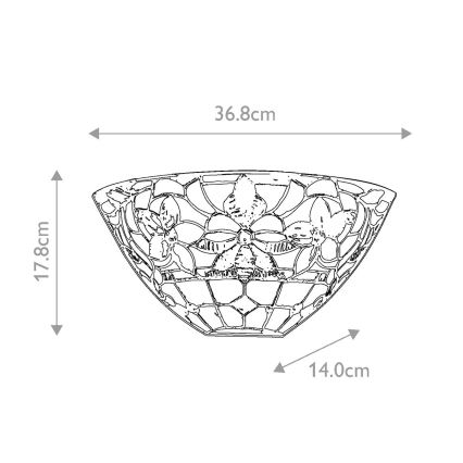 Quoizel - Aplique de parede Tiffany KAMI 2xE14/60W/230V