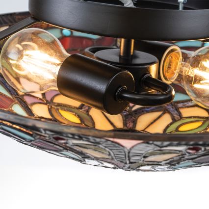 Quoizel - Candeeiro de Tecto Tiffany LARISSA 2xE27/40W/230V Ø 41,2 cm