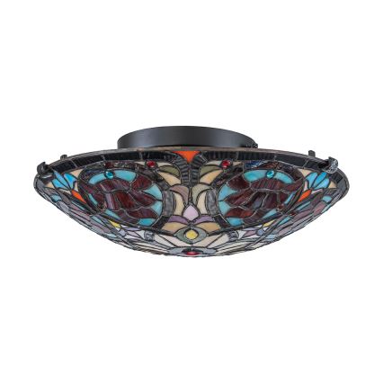 Quoizel - Candeeiro de Tecto Tiffany LARISSA 2xE27/40W/230V Ø 41,2 cm