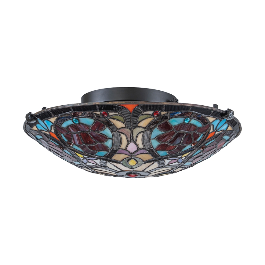 Quoizel - Candeeiro de Tecto Tiffany LARISSA 2xE27/40W/230V Ø 41,2 cm