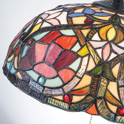 Quoizel - Lustre com corrente Tiffany LARISSA 3xE27/60W/230V diâmetro 38,5 cm