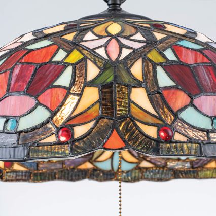 Quoizel - Lustre com corrente Tiffany LARISSA 3xE27/60W/230V diâmetro 38,5 cm