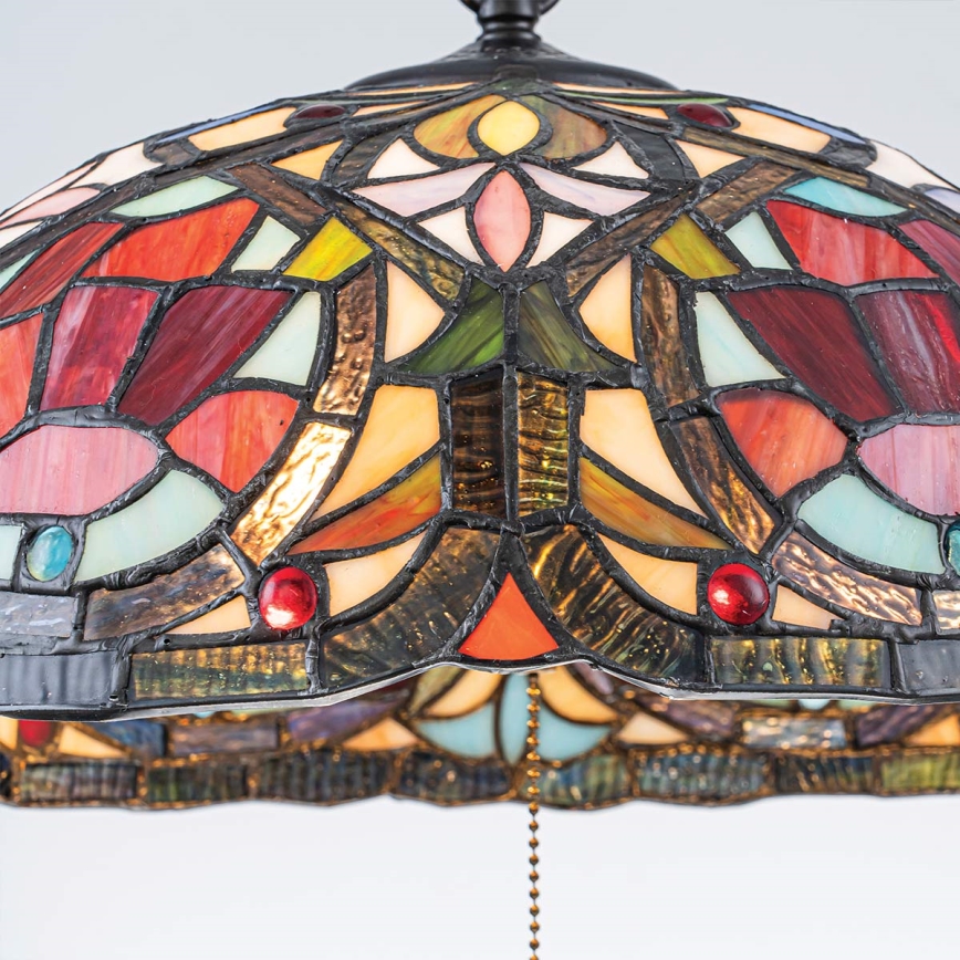 Quoizel - Lustre com corrente Tiffany LARISSA 3xE27/60W/230V diâmetro 38,5 cm