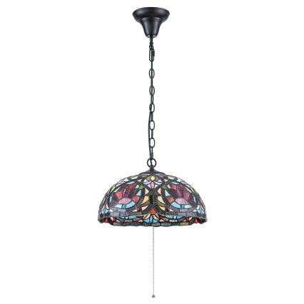 Quoizel - Lustre com corrente Tiffany LARISSA 3xE27/60W/230V diâmetro 38,5 cm