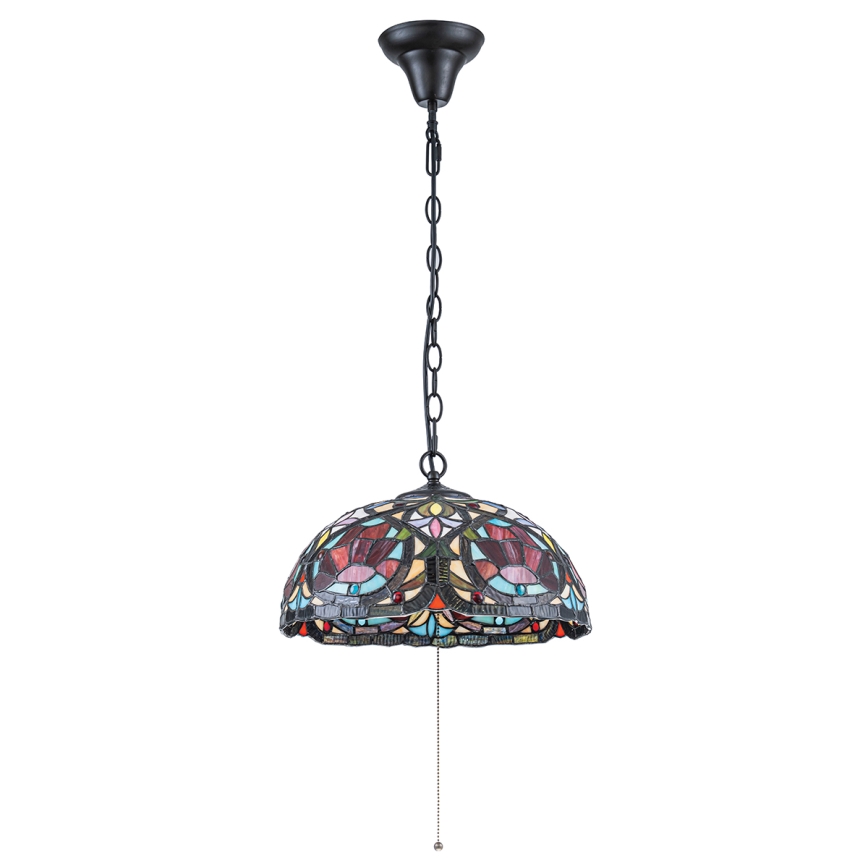 Quoizel - Lustre com corrente Tiffany LARISSA 3xE27/60W/230V diâmetro 38,5 cm