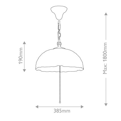 Quoizel - Lustre com corrente Tiffany LARISSA 3xE27/60W/230V diâmetro 38,5 cm