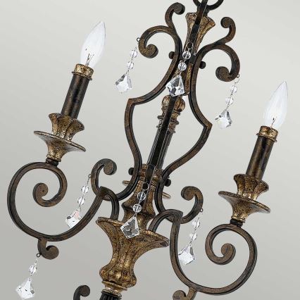 Quoizel - Lustre suspenso por corrente MARQUETTE 3xE14/60W/230V bronze