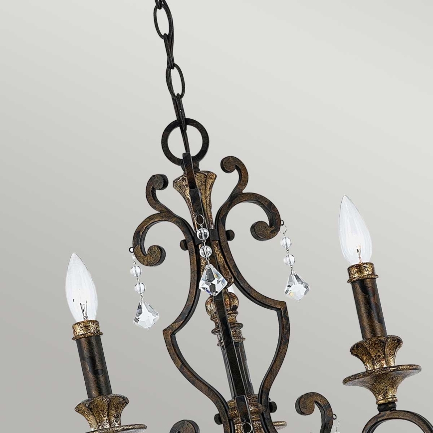 Quoizel - Lustre suspenso por corrente MARQUETTE 3xE14/60W/230V bronze