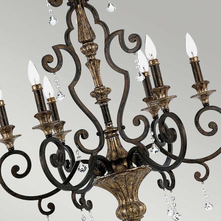 Quoizel - Lustre suspenso por corrente MARQUETTE 6xE14/60W/230V bronze