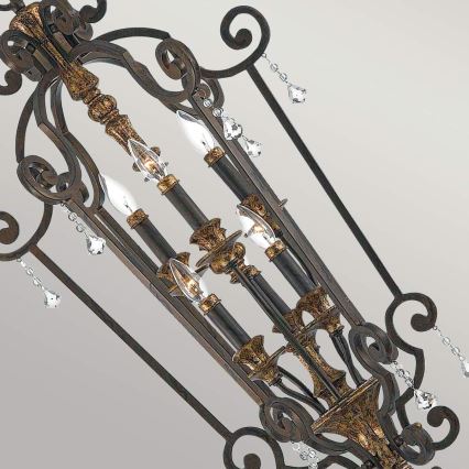 Quoizel - Lustre suspenso com corrente MARQUETTE 6xE14/60W/230V, bronze