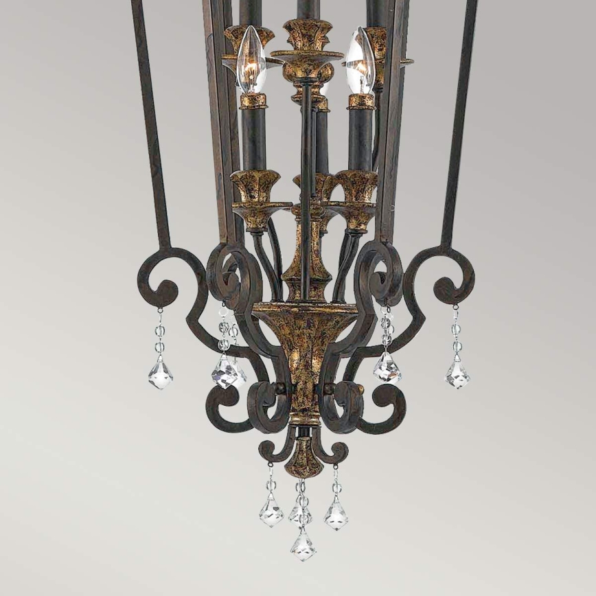 Quoizel - Lustre suspenso com corrente MARQUETTE 6xE14/60W/230V, bronze