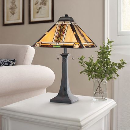 Quoizel - Candeeiro de mesa Tiffany NAVAJO 2xE27/60W/230V